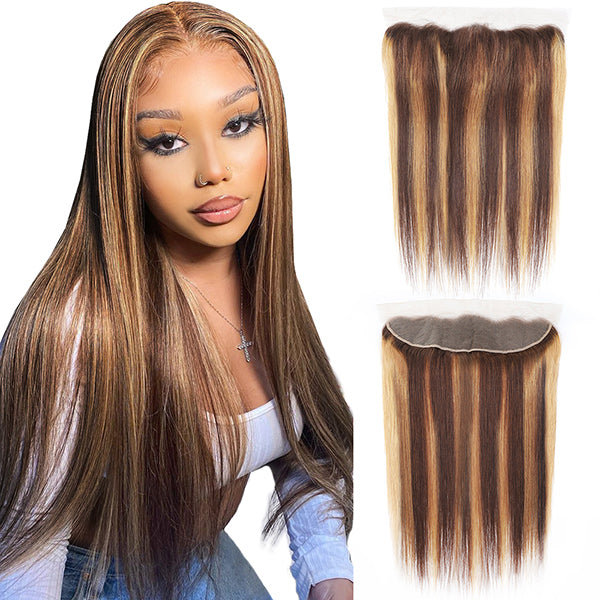 Invisible HD Highlight Lace Frontal Closure 24 inch Straight Human Hair HD Transparent Lace - LollyHair