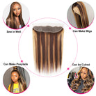 Invisible HD Highlight Lace Frontal Closure 24 inch Straight Human Hair HD Transparent Lace - LollyHair