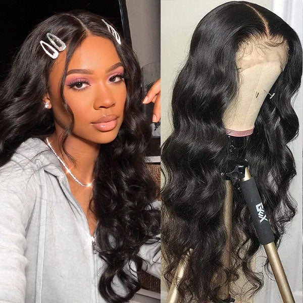 Lolly 13x6 HD Invisible Lace Front Wigs Pre Plucked Body Wave 13x4 Glueless Human Hair Wigs