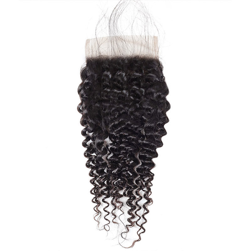 Lolly 100% Virgin Malaysian Kinky Curly Human Hair Extensions 2 Bundles With Lace Closure 9A : LOLLYHAIR