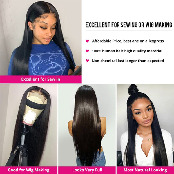Lolly 9A Peruvian Silky Straight Hair Bundles Unprocessed Human Hair Extensions Weft 3 Bundles 300g