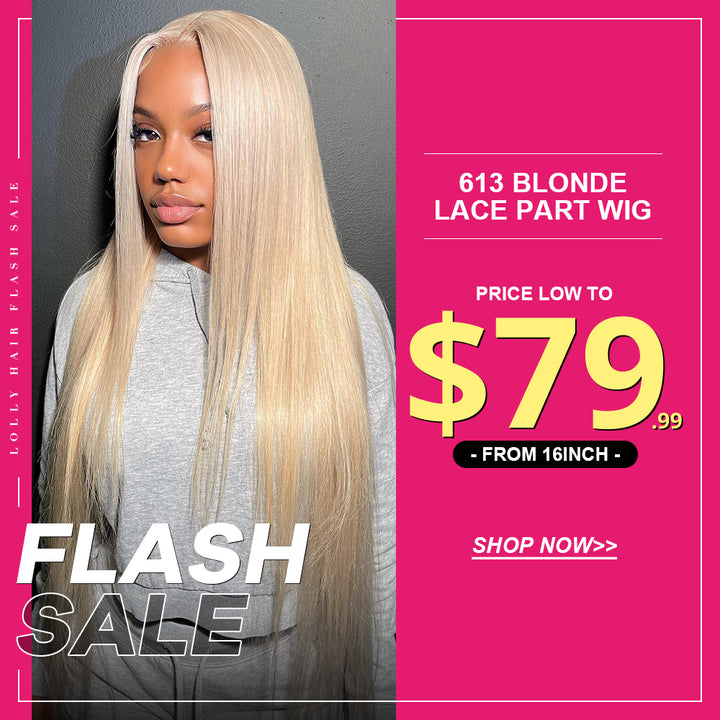 Lolly Flash Sale Blonde 613 Lace Part Wig $79.99