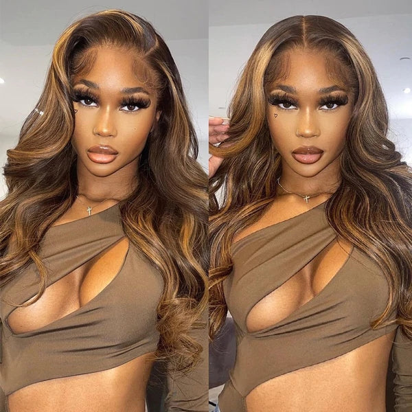 [13x4 24"=$165.81] Christmas Gifts For Her Lolly P4 27 Highlight Wigs 13x4 HD Lace Front Wig Human Hair Flash Sale Deal