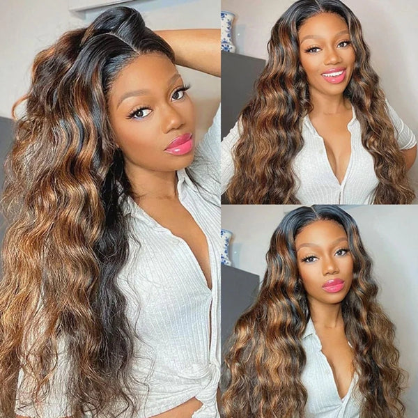 [24"=$115] Christmas Gifts For Her P4 27 Highlight Colored Loose Deep Wave Human Hair Wigs 4x4 HD Lace Wig Flash Sale