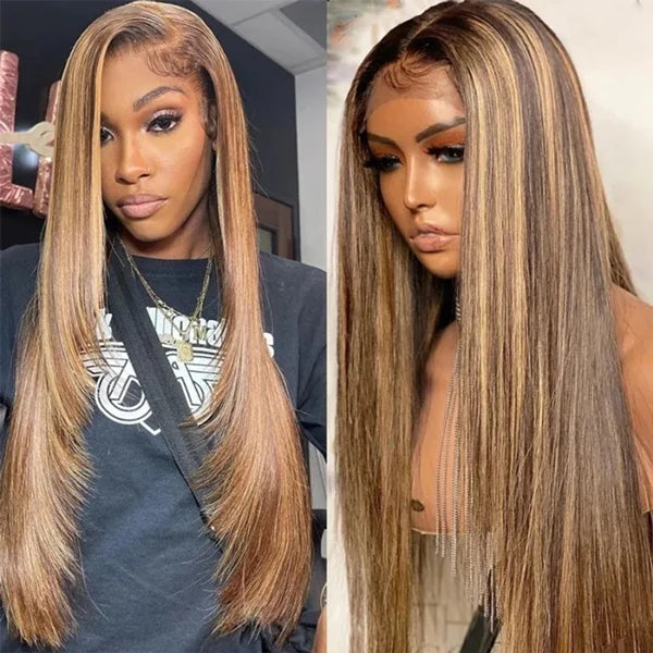 Lolly Flash Sale 65% OFF  P4/27 Highlight Wig 4x4 Straight Lace Closure Wig $75.99