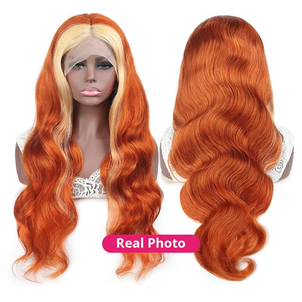 Lolly Flash Sale 65% OFF Ginger Blonde Human Hair Wigs Body Wave T Lace Part Wig $84.34
