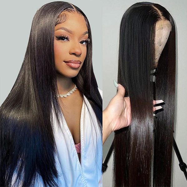Lolly Flash Sale $100 OFF 4x4 HD Transparent Lace Closure Wig Straight Human Hair Wigs