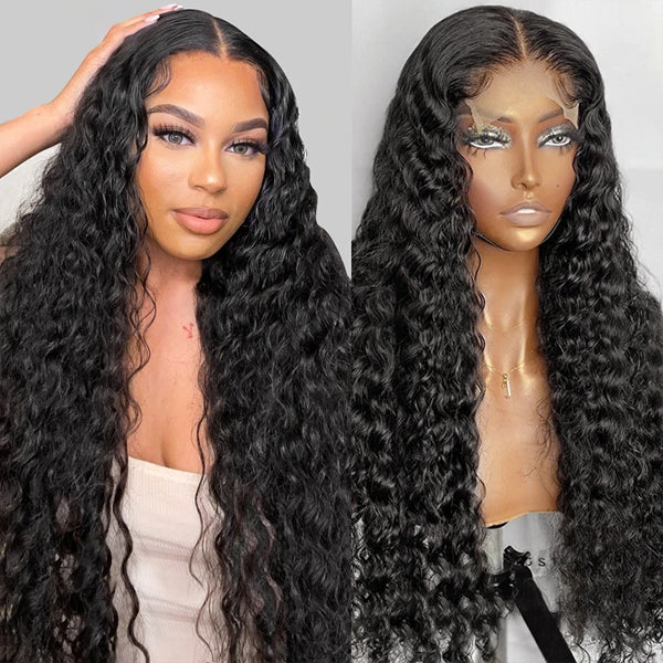 Lolly Flash Sale $100 OFF Deep Wave Human Hair Wigs 4x4 HD Transparent Lace Closure Wig