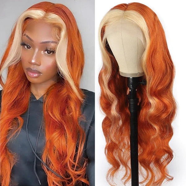Lolly Flash Sale $100 OFF Ginger Blonde Human Hair Wigs HD Transparent Lace Part Wig