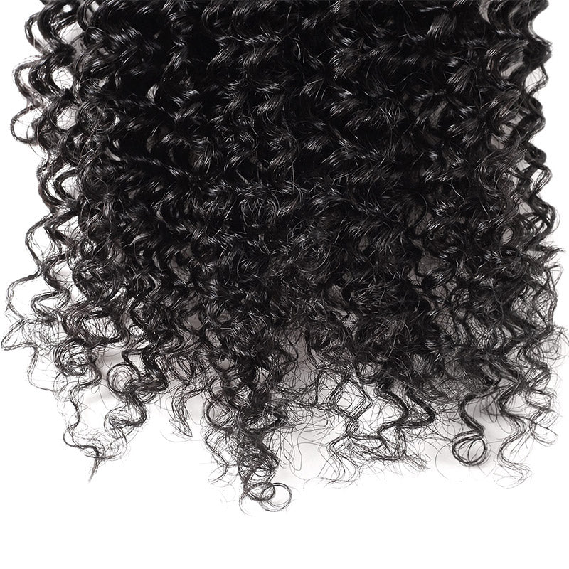Lolly 9A Brazilian Virgin Human Hair Kinky Curly 2 Bundles With 4*4 Lace Closure : LOLLYHAIR