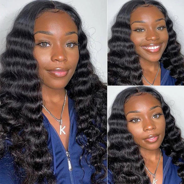 Loose Deep Wave Wig 13x4 Lace Front Wig Real Human Hair Wigs 180% 250% Density
