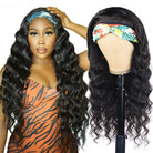 Brazilian Loose Deep Wave Headband Wig Human Hair Glueless Full Machine Made Wig with Headband - LollyHair