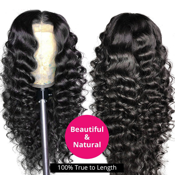 HD Transparent Loose Deep Wave Frontal Wig 13x4 13x6 Lace Front Human Hair Wigs - LollyHair