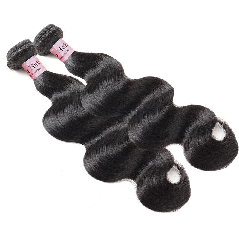 Lolly Virgin Malaysian Body Wave Hair  Bundles Weaves With Lace Closure 9A : LOLLYHAIR