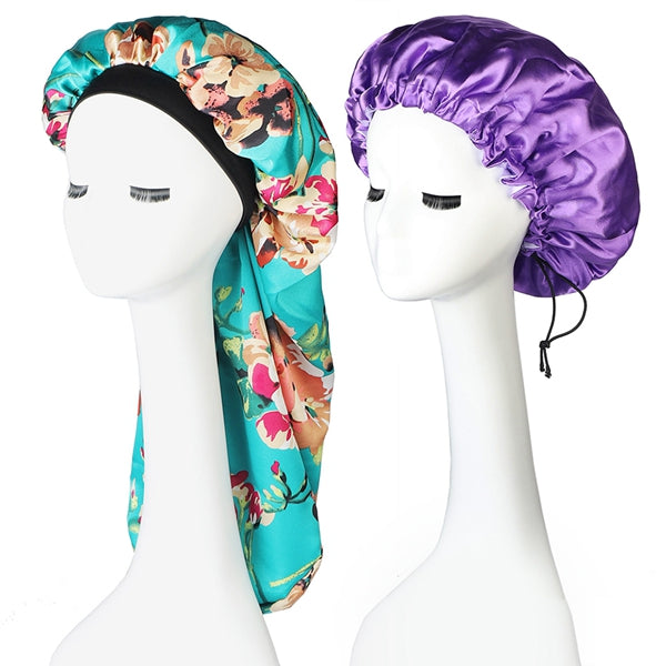 Women Satin Hat Adjust Elastic Hat Hair Styling Care Hair Nightcap Care Bonnet Hat Satin Women Care Cap Hair