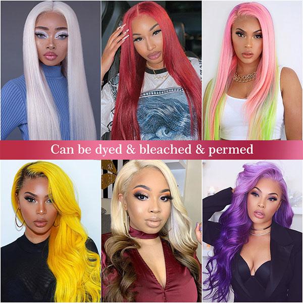 Ombre Blonde with Blue Ends Body Wave Lace Front Wig Brazilian Virgin Human Hair