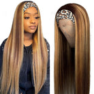 Highlight Headband Wig Brazilian Straight Ombre Headband Human Hair Wigs For Women - LollyHair