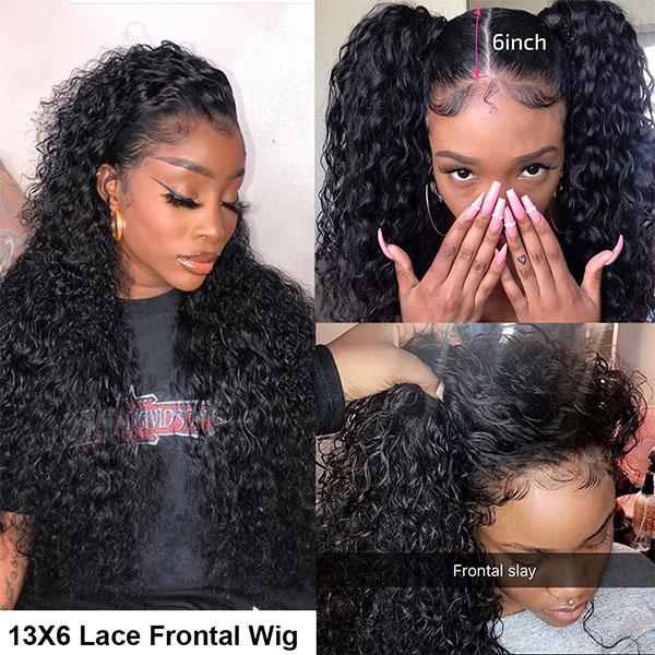 Curly Lace Front Human Hair Wigs 13x6 Lace Frontal Wig Pre Plucked 30 inch Glueless Wigs