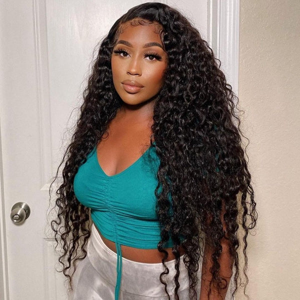Water Wave Wig 13x6 Lace Front Wig Pre Plucked 30 Inch Human Hair Hd Lace Wigs