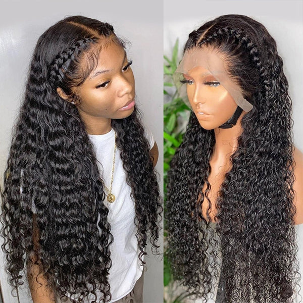 Pre Plucked Deep Wave 360 Lace Frontal Wig 30 Inch Lace Frontal Human Hair Wigs
