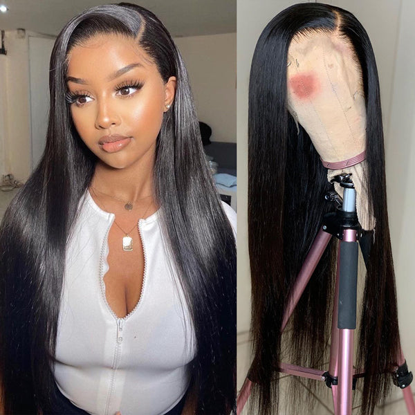 Straight Human Hair Wigs 30 inch HD Lace Front Wigs Natural 13x2 Black Wigs
