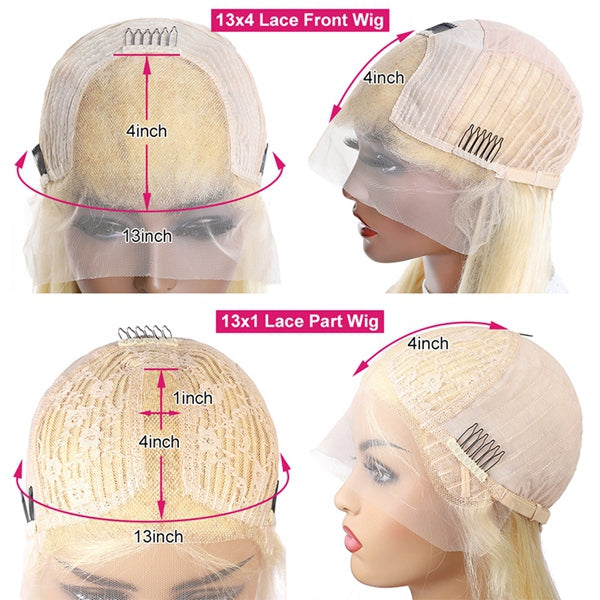 13x4 613 Blonde Bob Wigs Short Straight Bob Lace Frontal Wigs for Women - LollyHair