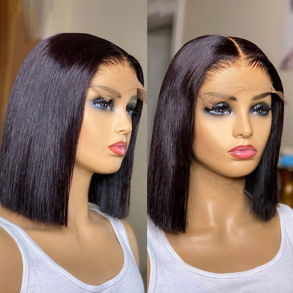 Straight Bob Wig Lace Front Human Hair Wigs Brazilian Bob Frontal Wigs 4x4 5x5 Closure Wig