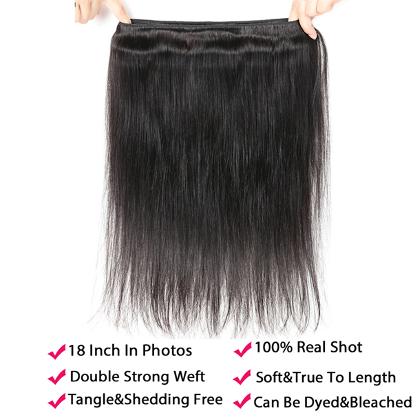 Straight Human Hair Bundles Brazilian Hair 3 Bundles Weave Extensions
