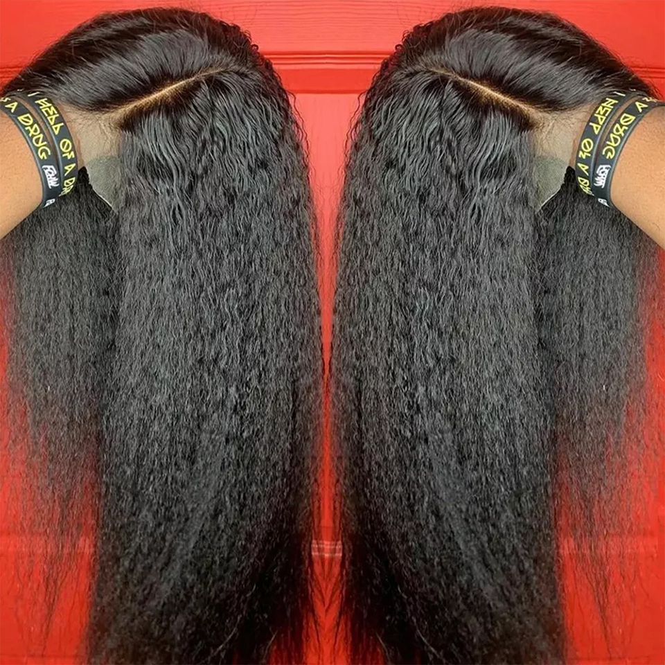 Human Hair HD Lace Wigs 4x4/5x5 Yaki Straight Brazilian Hair Lace Wig - LollyHair