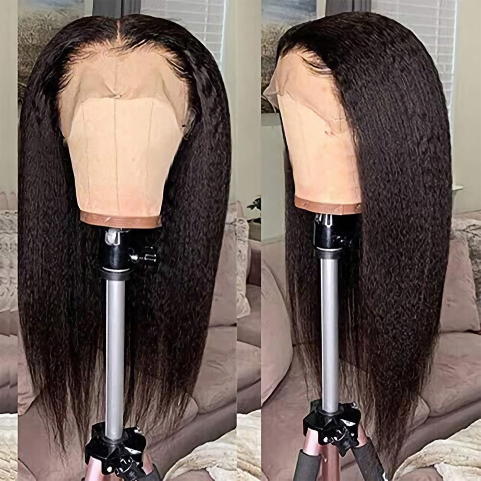 Human Hair HD Lace Wigs 4x4/5x5 Yaki Straight Brazilian Hair Lace Wig - LollyHair