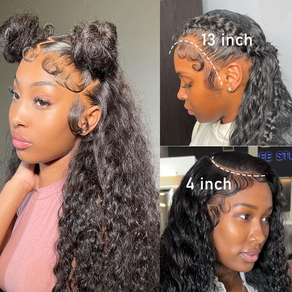 Water Wave 13x4 Undetectable HD Lace Front Wigs Real HD Lace Frontal Human Hair Wigs For Women