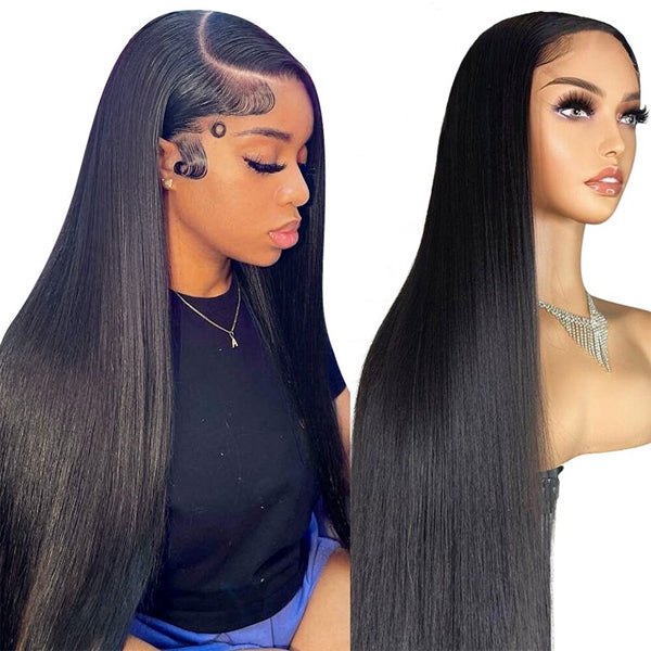 Wear & Go Glueless Straight Lace Front Wig Pre Cut 13x4 HD Lace Wig Dome Cap Human Hair Wigs