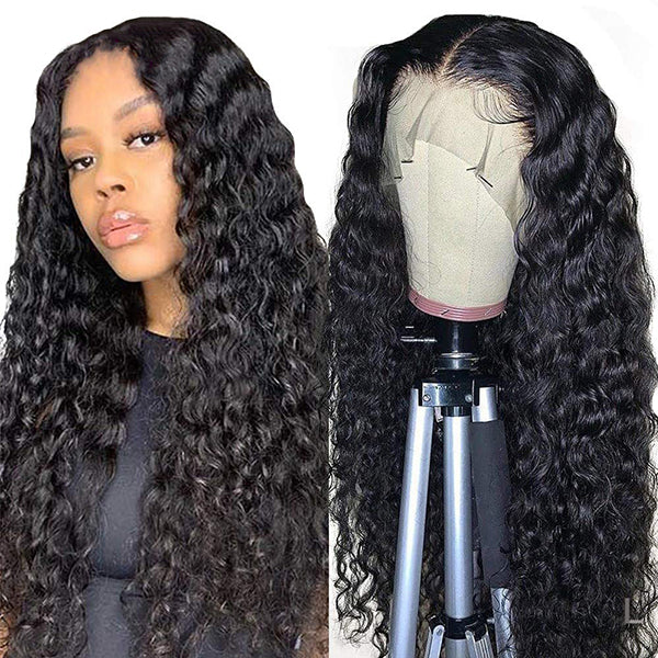 Wet and Wavy Wigs 13x4 HD Water Wave Lace Front Wig Pre Plucked Human ...