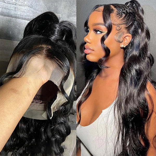 Glueless Full Lace Wig Pre Plucked Body Wave HD Lace Frontal Human Hair Wigs
