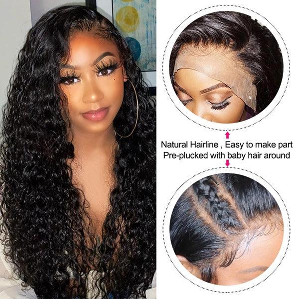 Brazilian Jerry Curl Lace Front Wig Pre Plucked Short Curly Human Hair Wigs for Black Women - LollyHair